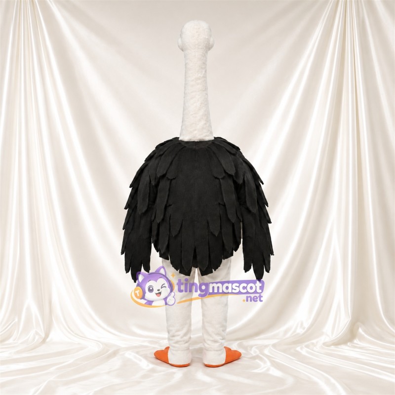 Costume de mascotte Autruche – noir – Cou (blanc); Plumes (à plusieurs couches, noir) Costume de mascotte Autruche – noir – Cou (blanc); Plumes (à plusieurs couches, noir)