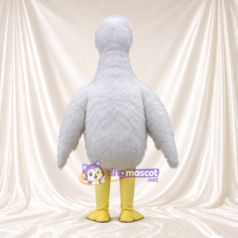 Costume de mascotte Canard – gris – Bec (jaune); Jambes (jaune) Costume de mascotte Canard – gris – Bec (jaune); Jambes (jaune)