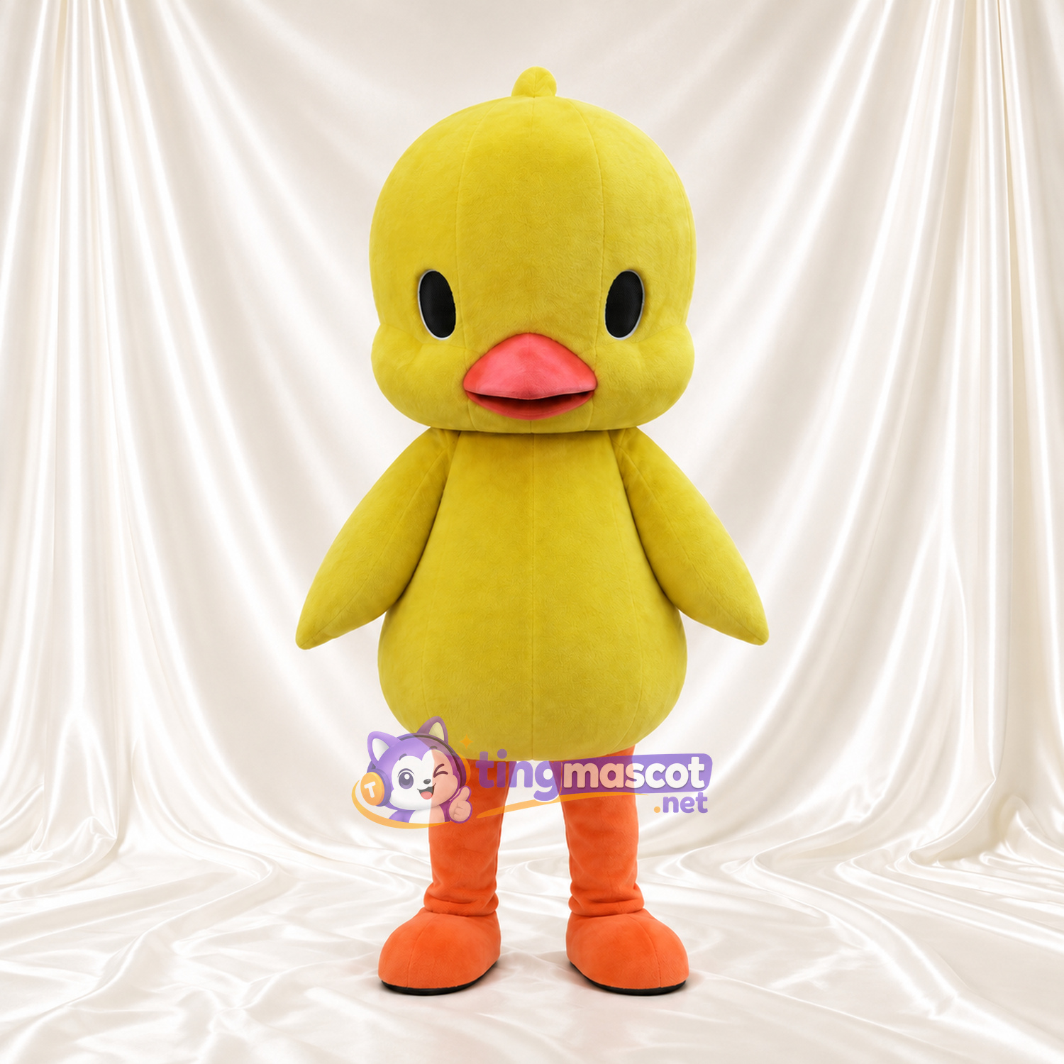 Costume de mascotte Caneton – jaune – Bec (rose); Yeux (ovale, noir) Costume de mascotte Caneton – jaune – Bec (rose); Yeux (ovale, noir)