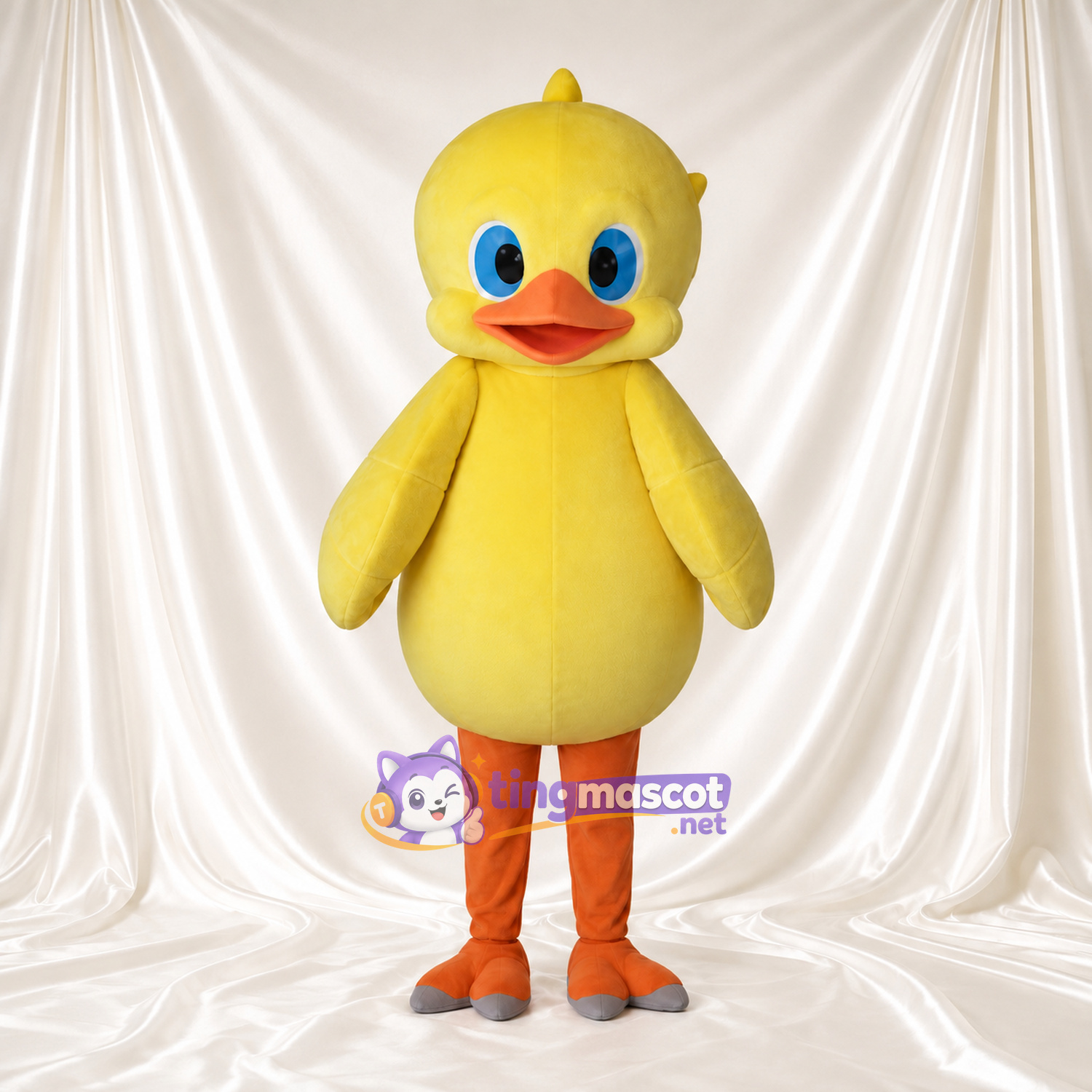 Costume de mascotte Caneton – jaune – Yeux (bleu); Pieds (gris) Costume de mascotte Caneton – jaune – Yeux (bleu); Pieds (gris)