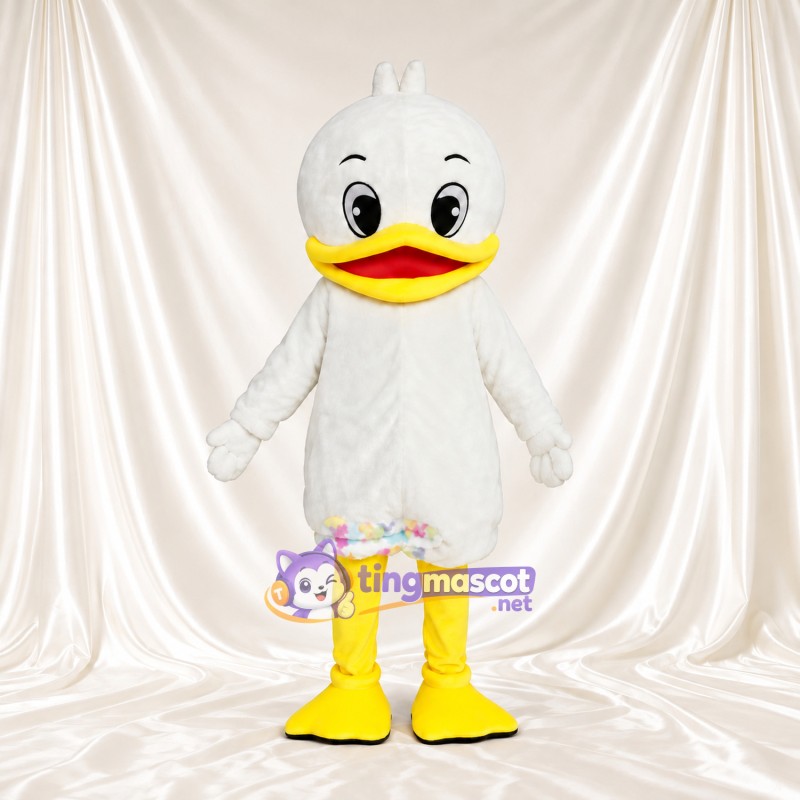 Costume de mascotte Caneton – blanc – Jambes (fleuri, jaune)