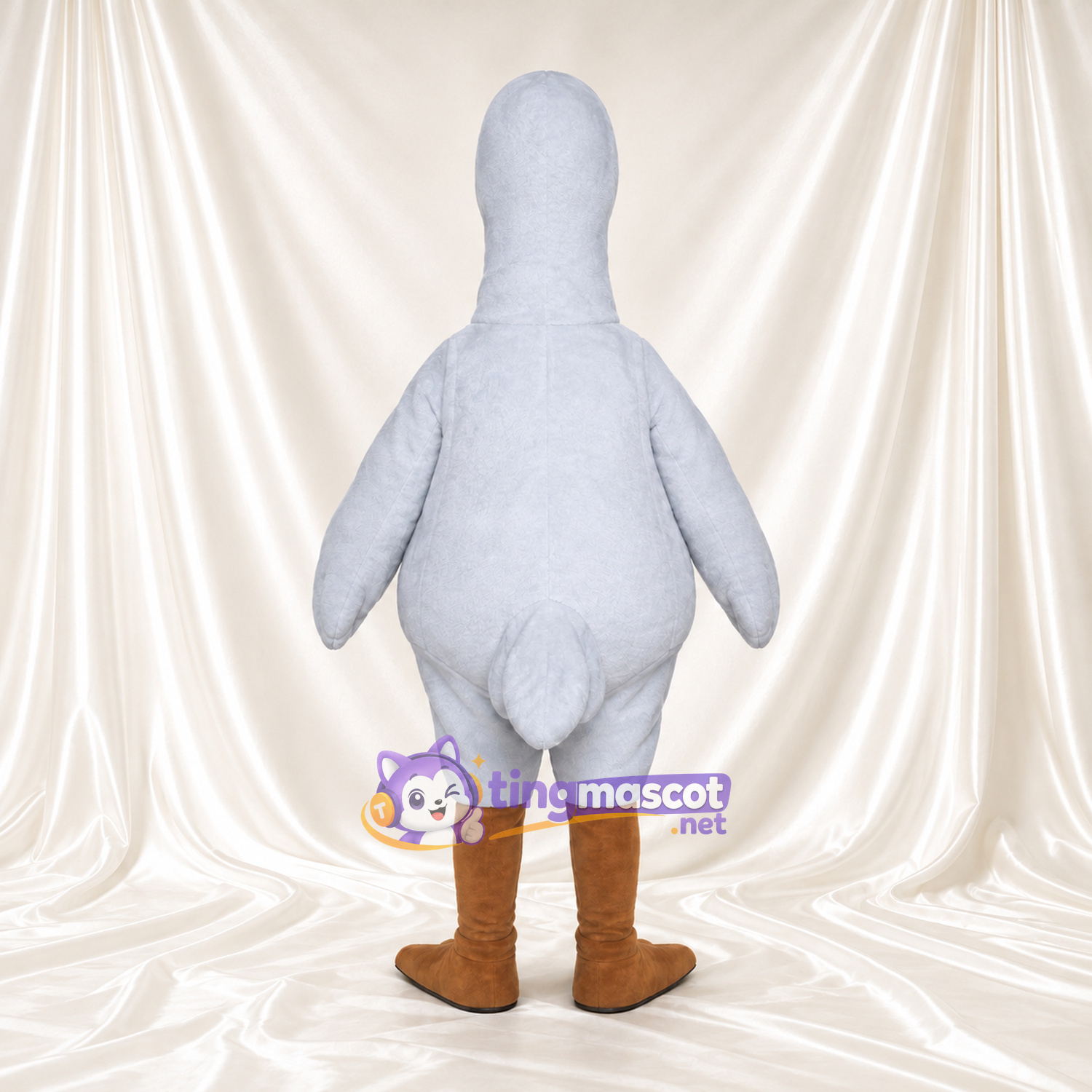 Gray Goose Mascot Costume - Long Neck and Brown Webbed Feet