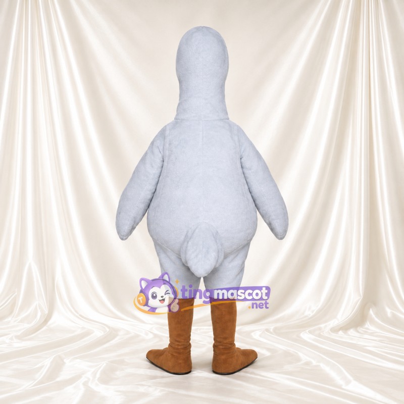 Gray Goose Mascot Costume - Long Neck and Brown Webbed Feet