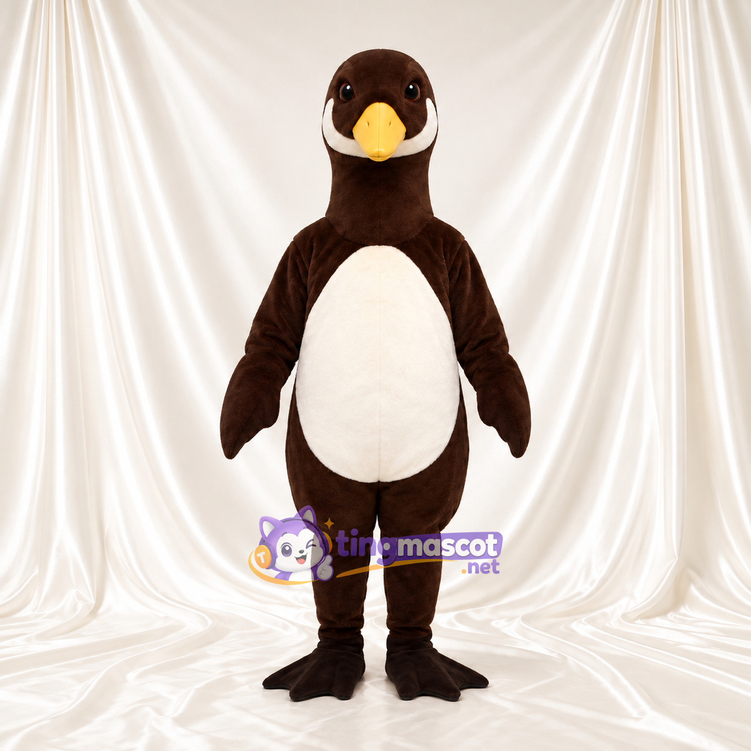 Brown Duck Mascot Costume - Cream Belly and Black Feet Brown Duck Mascot Costume - Cream Belly and Black Feet
