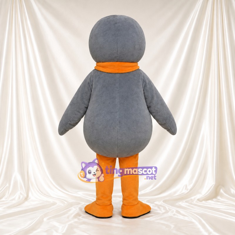 Costume de mascotte Canard – gris – Ventre (blanc); Jambes (orange) Costume de mascotte Canard – gris – Ventre (blanc); Jambes (orange)