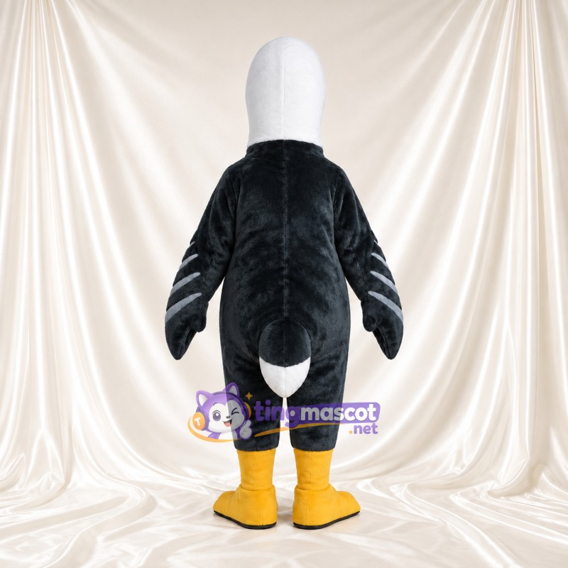 Costume de mascotte Canard – gris – Tête (blanc); Ailes (rayé) Costume de mascotte Canard – gris – Tête (blanc); Ailes (rayé)
