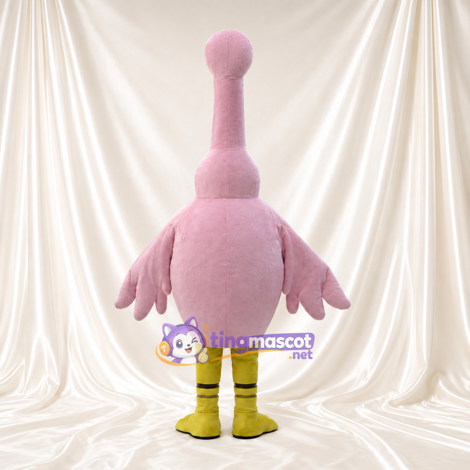 Maskottchenkostüm Opila Bird – wie abgebildet – Körper (rosa); Beine (gelb, grün) Maskottchenkostüm Opila Bird – wie abgebildet – Körper (rosa); Beine (gelb, grün)