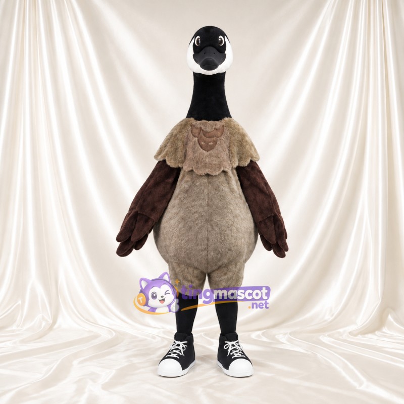 Canada Goose Mascot Costume - Beige Neck Ruff and Black Sneakers Canada Goose Mascot Costume - Beige Neck Ruff and Black Sneakers
