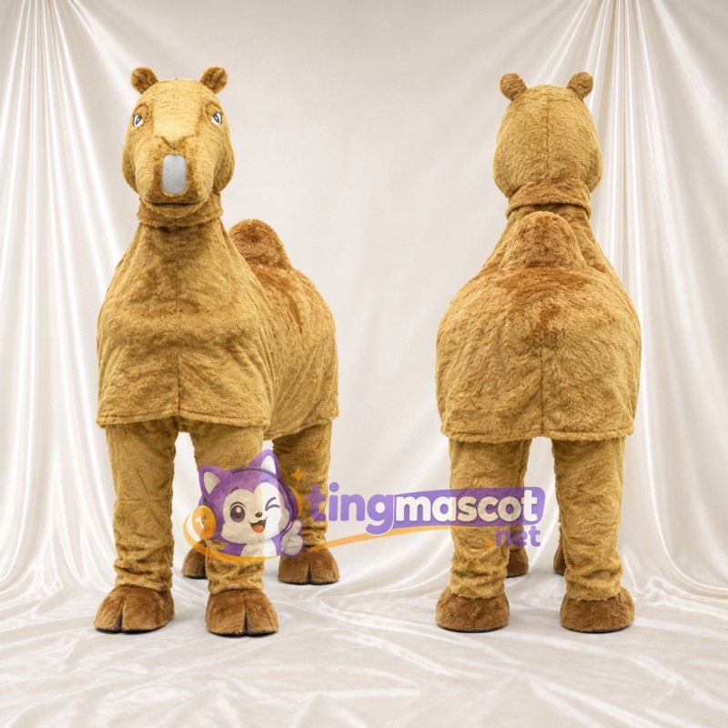 Costume de mascotte Chameau – doré – Museau allongé