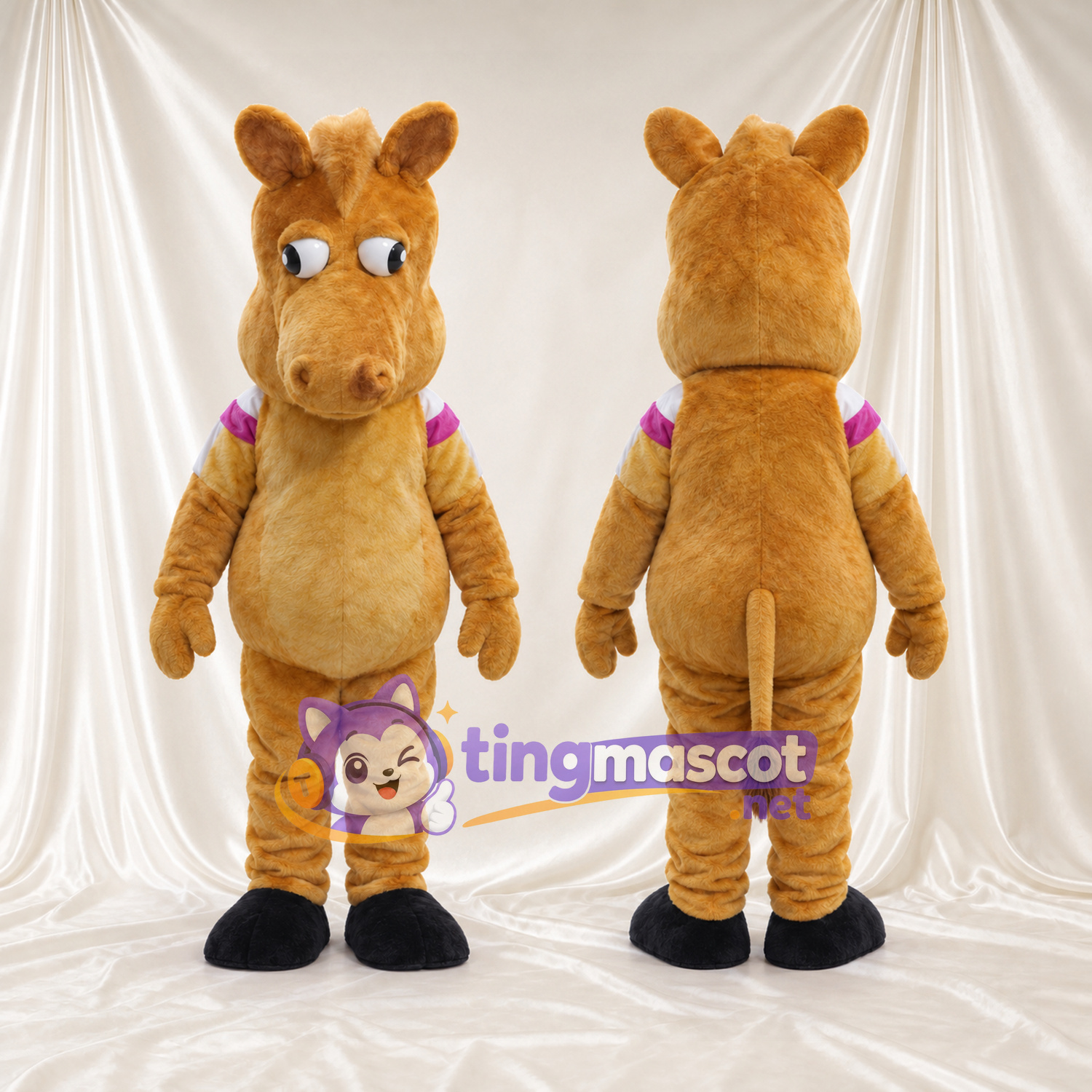 Costume de mascotte Chameau – doré – Ventre Costume de mascotte Chameau – doré – Ventre