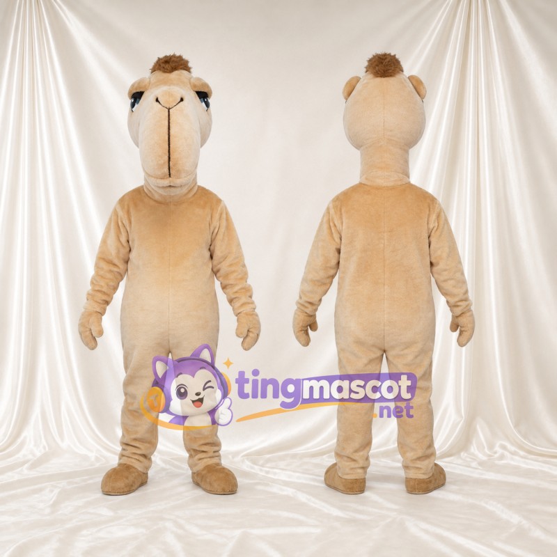 Beige Camel Mascot Costume - Long Muzzle and Pale Belly