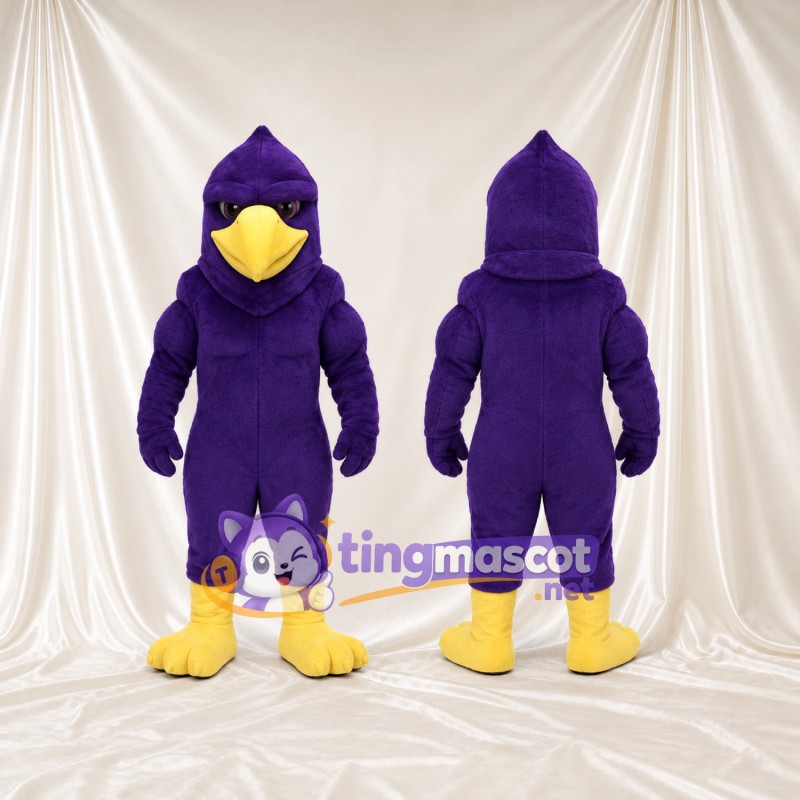 Maskottchenkostüm Adler – violett – Kopf (spitz); Schnabel (gelb)
