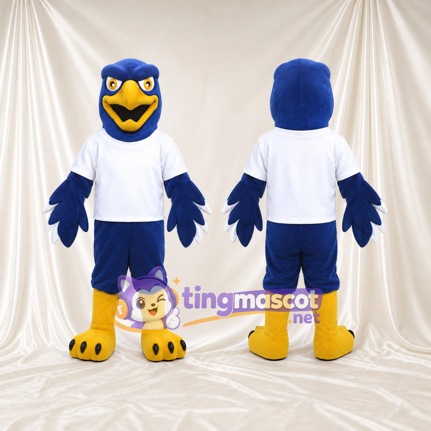 Maskottchenkostüm Adler – blau – T-Shirt (weiß); Hose (marineblau) Maskottchenkostüm Adler – blau – T-Shirt (weiß); Hose (marineblau)