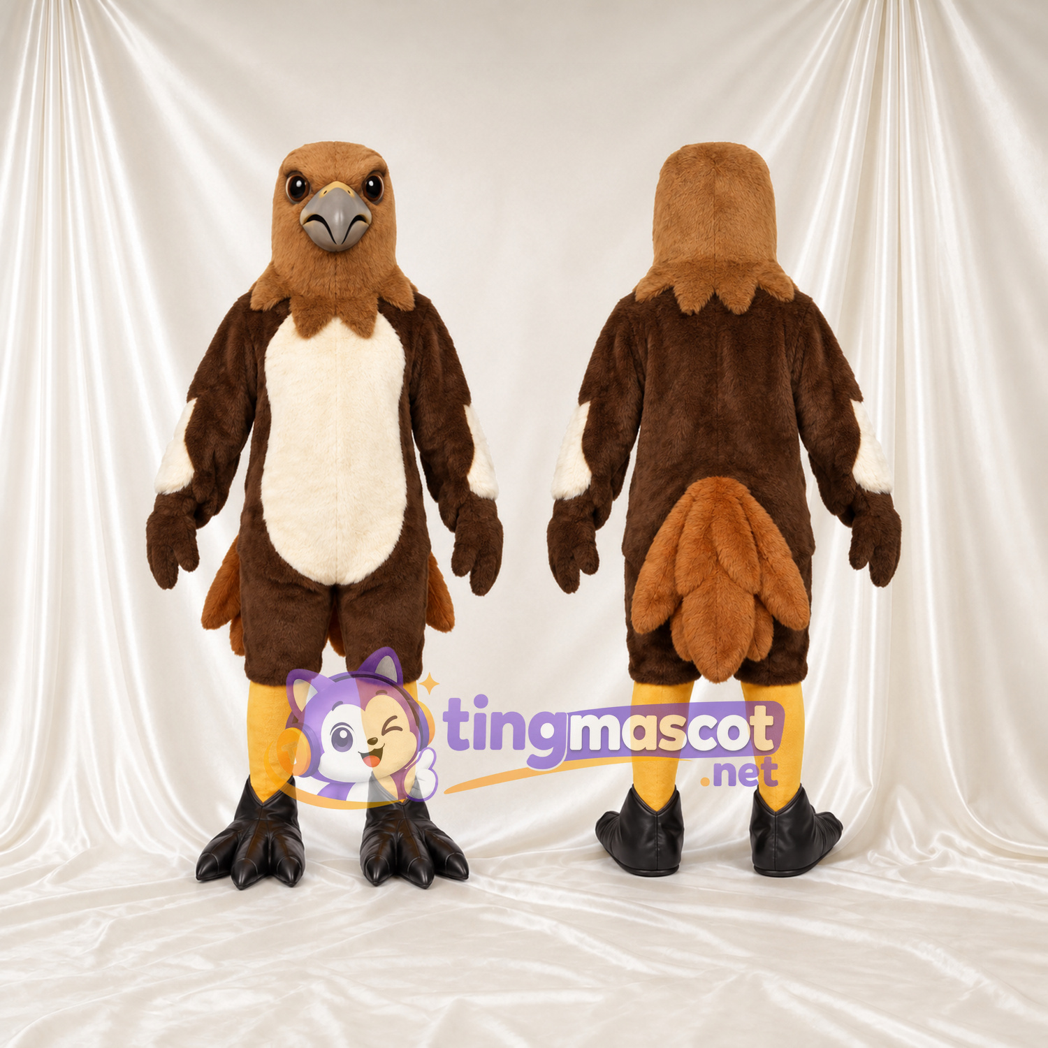 Brown Hawk Mascot Costume - Cream Belly and Black Talons Brown Hawk Mascot Costume - Cream Belly and Black Talons