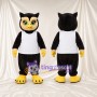 Black Owl Mascot Costume - White Sports Vest and Yellow Feet