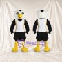 Black and White Owl Mascot Costume - White Sports Vest and Black Shorts