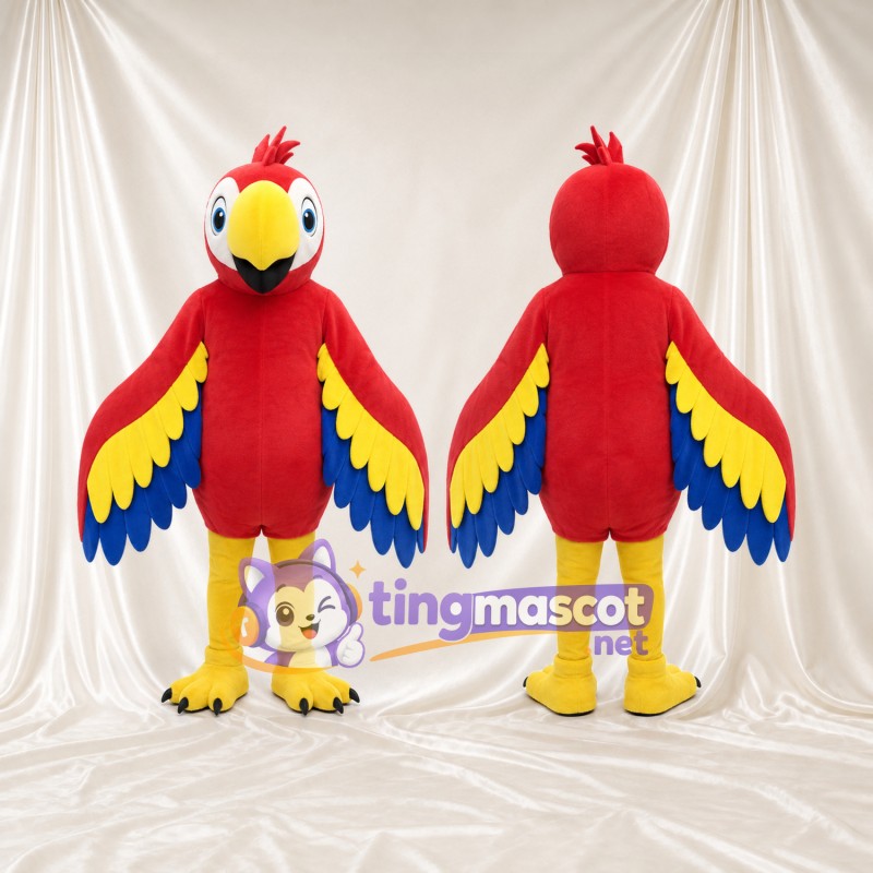 Costume de mascotte Perroquet – rouge – Ailes (long); Serres (jaune)