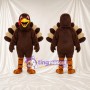 Brown Turkey Mascot Costume - Fan Tail and Striped Orange Legs