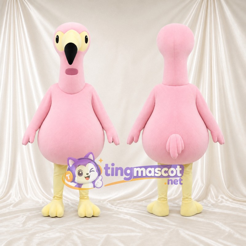 Maskottchenkostüm Flamingo – hellrosa – Bauch; Beine (creme)