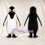 Black and White Penguin Mascot Costume - Black Neck Bib and Yellow Eyes