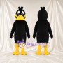 Black Duck Mascot Costume - Tall Crest and Flat Yellow Bill