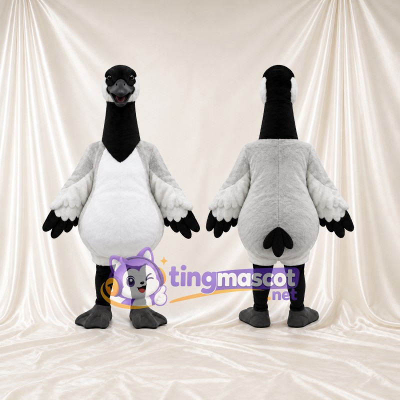 Canada Goose Mascot Costume - Black Neck and Gray Wings