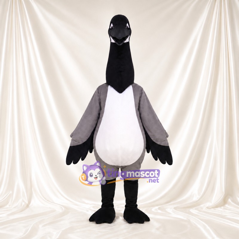 Gray Goose Mascot Costume - Black Neck and White Belly Gray Goose Mascot Costume - Black Neck and White Belly