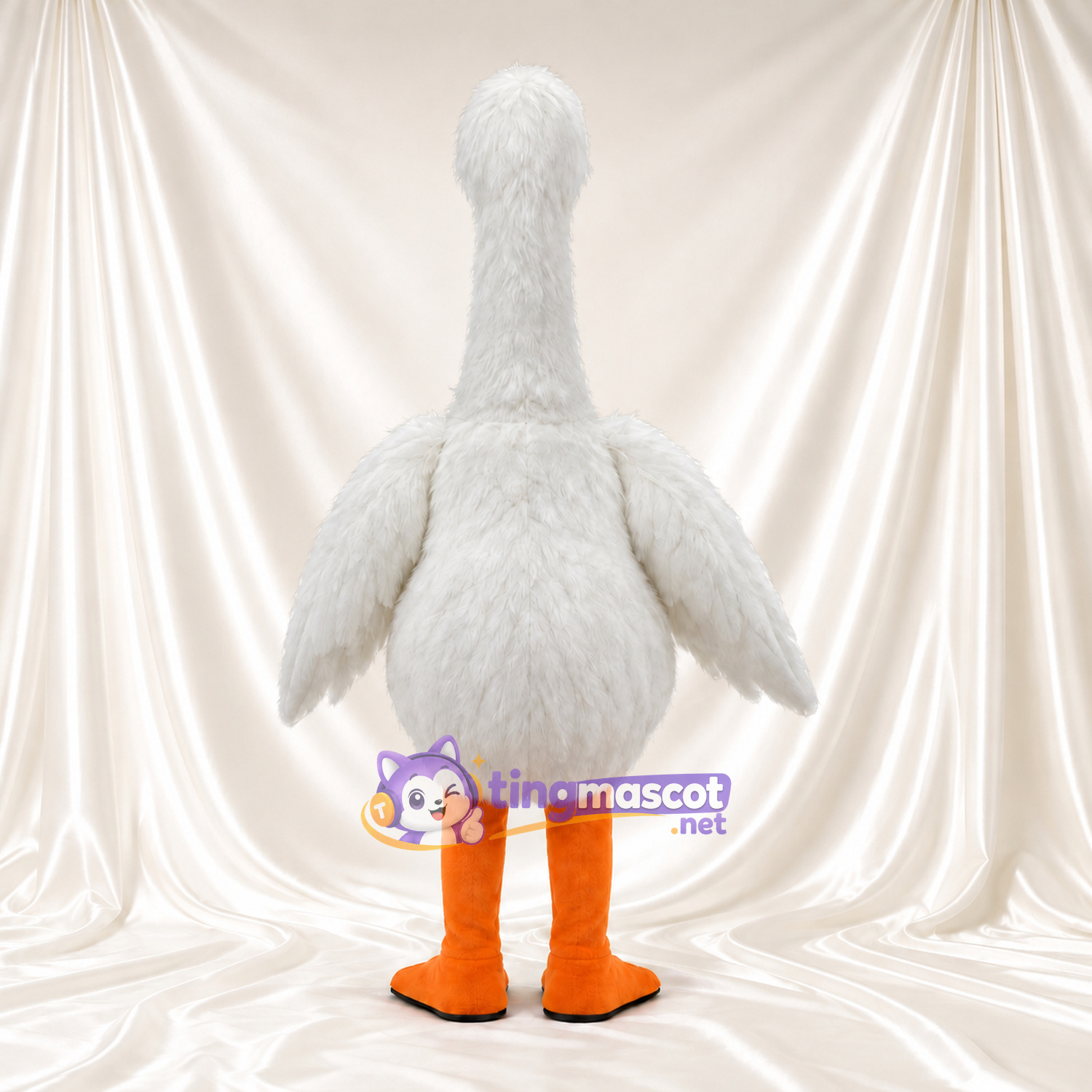 Costume de mascotte Oie – blanc – Bec (orange); Jambes (long, orange) Costume de mascotte Oie – blanc – Bec (orange); Jambes (long, orange)