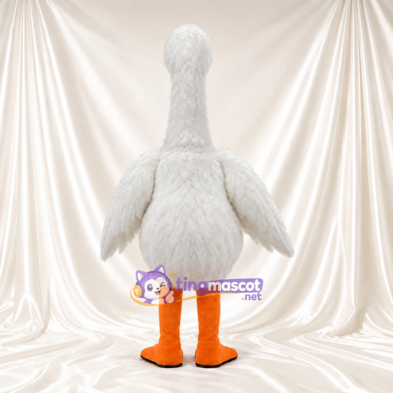 Costume de mascotte Oie – blanc – Bec (orange); Jambes (long, orange) Costume de mascotte Oie – blanc – Bec (orange); Jambes (long, orange)