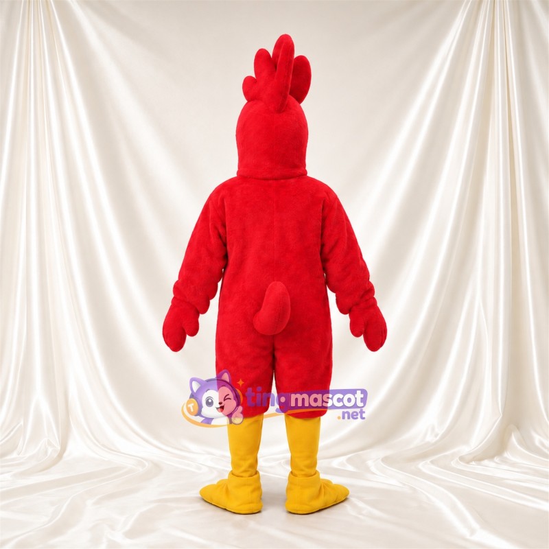 Red Rooster Mascot Costume - Tall Comb and Yellow Legs Red Rooster Mascot Costume - Tall Comb and Yellow Legs