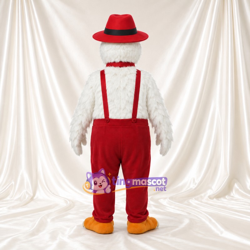 Costume de mascotte Coq – blanc – Chapeau (rouge); Lunettes de soleil; Pantalon Costume de mascotte Coq – blanc – Chapeau (rouge); Lunettes de soleil; Pantalon