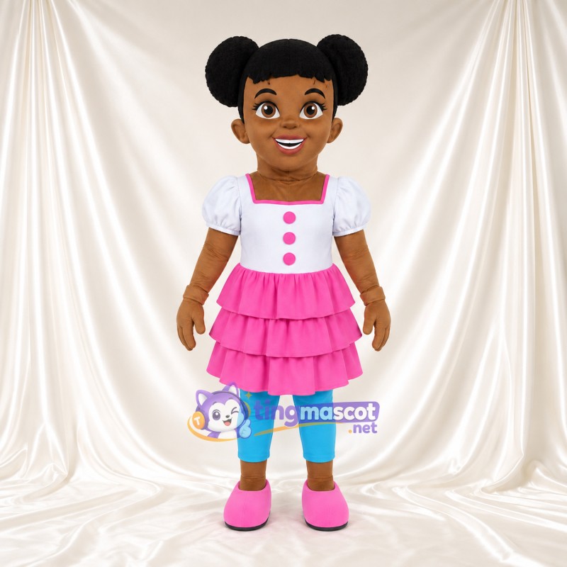 Maskottchenkostüm Mädchenfigur – wie abgebildet – Haare; Kleid (rosa) Maskottchenkostüm Mädchenfigur – wie abgebildet – Haare; Kleid (rosa)