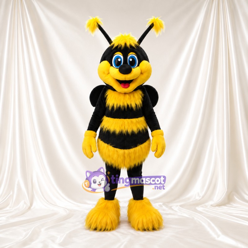 Costume de mascotte Abeille – jaune / noir – Antennes (grand); Corps rayé Costume de mascotte Abeille – jaune / noir – Antennes (grand); Corps rayé