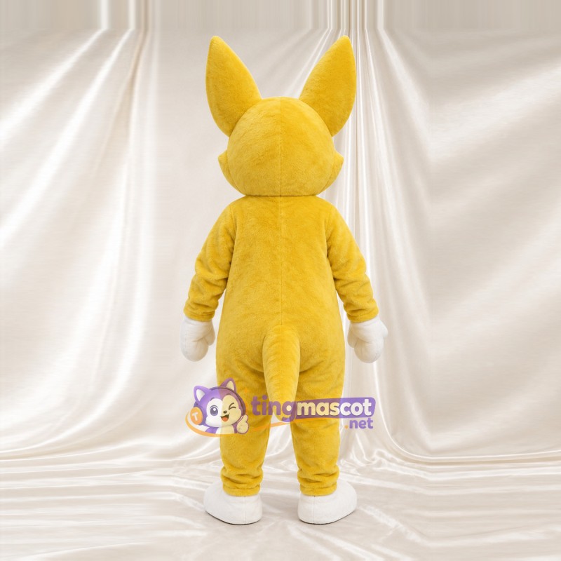 Costume de mascotte Lapin – jaune – Ventre (blanc); Gants; Pieds Costume de mascotte Lapin – jaune – Ventre (blanc); Gants; Pieds