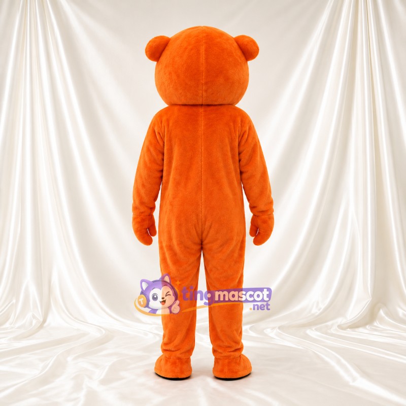 Costume de mascotte Nounours – orange – Museau (crème); Yeux (rond, noir) Costume de mascotte Nounours – orange – Museau (crème); Yeux (rond, noir)