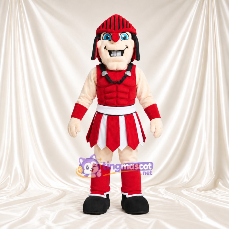 Maskottchenkostüm Römischer Krieger – wie abgebildet – Helm (rot); Rüstung (rot) Maskottchenkostüm Römischer Krieger – wie abgebildet – Helm (rot); Rüstung (rot)