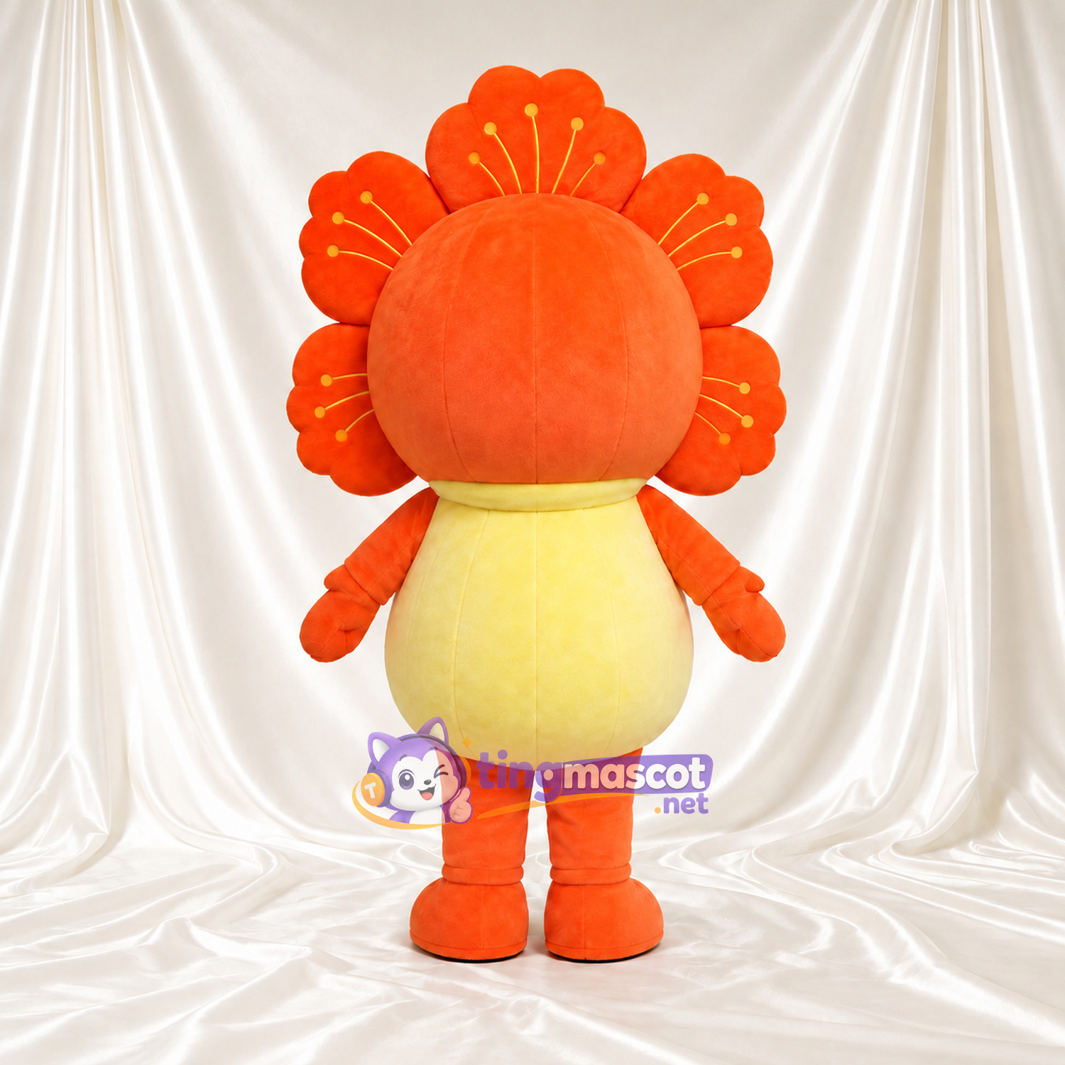 Maskottchenkostüm Blume – orange – Körper (gelb); Blütenblätter (orange) Maskottchenkostüm Blume – orange – Körper (gelb); Blütenblätter (orange)