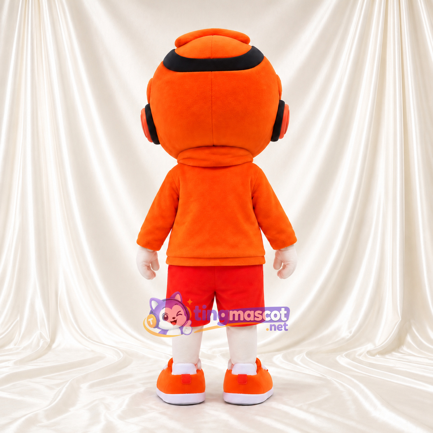 Maskottchenkostüm Jungenfigur – wie abgebildet – Helm (orange); Schutzbrille; Shorts (rot) Maskottchenkostüm Jungenfigur – wie abgebildet – Helm (orange); Schutzbrille; Shorts (rot)