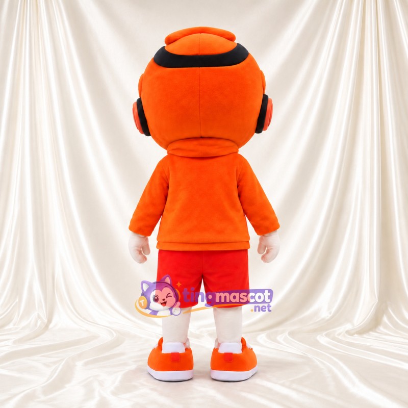 Maskottchenkostüm Jungenfigur – wie abgebildet – Helm (orange); Schutzbrille; Shorts (rot) Maskottchenkostüm Jungenfigur – wie abgebildet – Helm (orange); Schutzbrille; Shorts (rot)