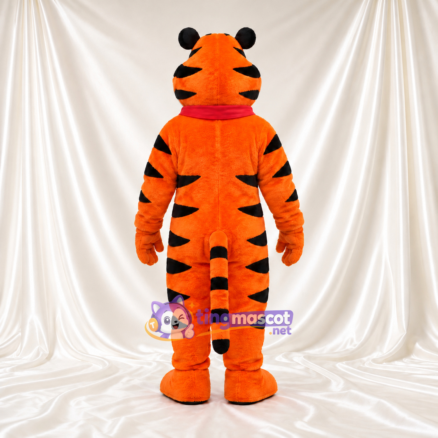 Costume de mascotte Tony the Tiger – selon la photo – Bandana (rouge); Nez (bleu)