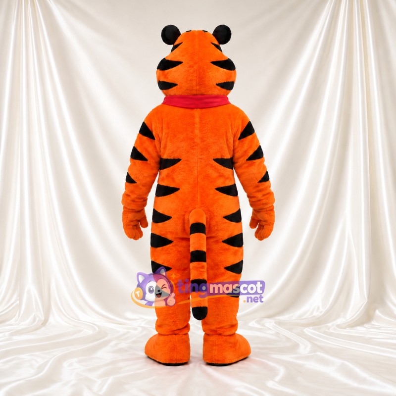 Costume de mascotte Tony the Tiger – selon la photo – Bandana (rouge); Nez (bleu)