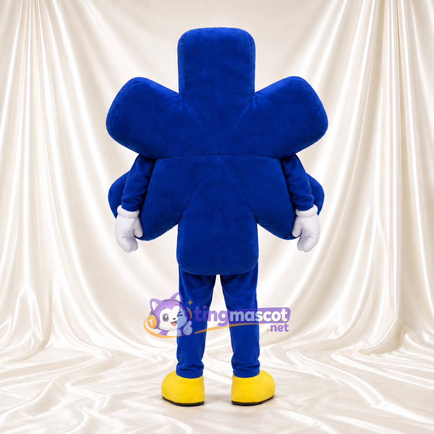 Maskottchenkostüm Blume – blau / gelb – Gesicht; Handschuhe (weiß) Maskottchenkostüm Blume – blau / gelb – Gesicht; Handschuhe (weiß)