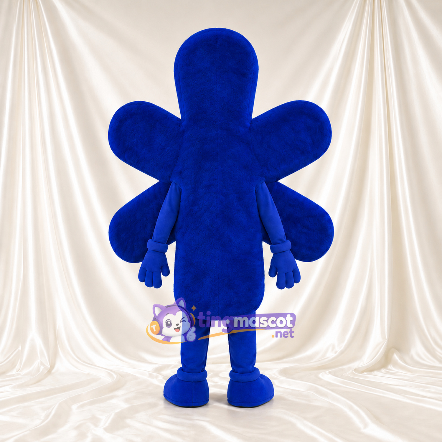 Maskottchenkostüm Blume – blau / gelb – Blütenblätter (lang); Füße (blau) Maskottchenkostüm Blume – blau / gelb – Blütenblätter (lang); Füße (blau)