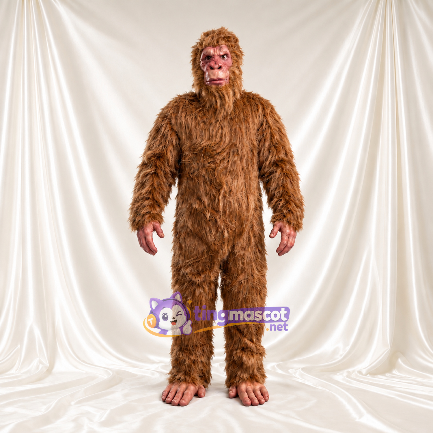 Costume de mascotte Bigfoot – marron – Fourrure hirsute; Mains; Pieds Costume de mascotte Bigfoot – marron – Fourrure hirsute; Mains; Pieds