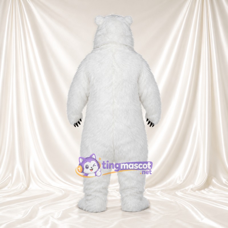 Costume de mascotte Ours polaire – blanc – Bouche ouverte; Griffes (noir) Costume de mascotte Ours polaire – blanc – Bouche ouverte; Griffes (noir)