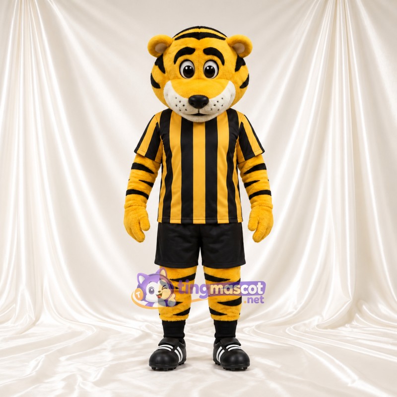 Costume de mascotte Tigre – jaune – Chemise (noir, rayé); Short (noir)