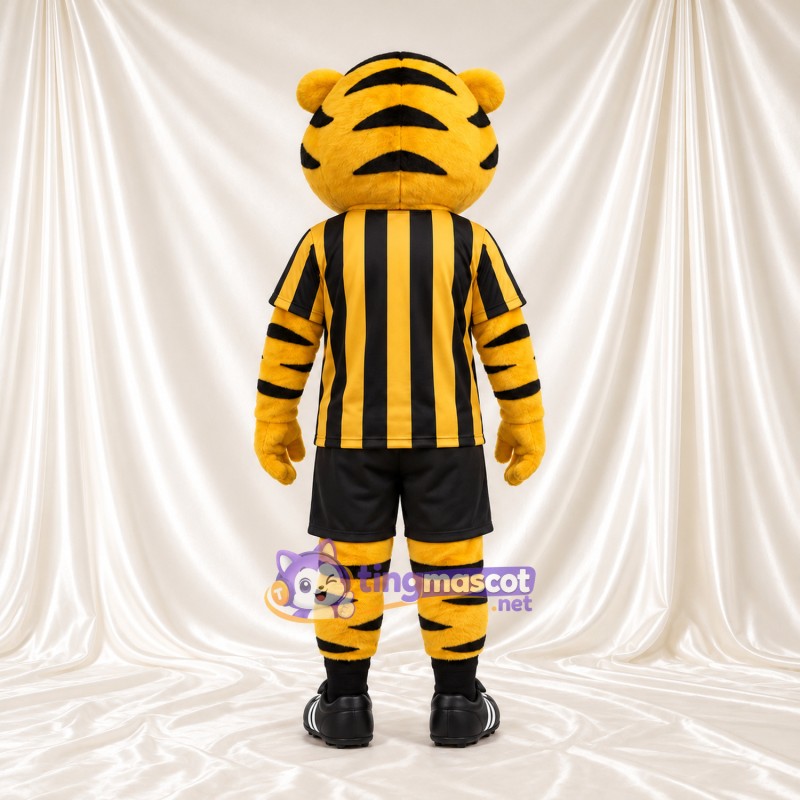Costume de mascotte Tigre – jaune – Chemise (noir, rayé); Short (noir) Costume de mascotte Tigre – jaune – Chemise (noir, rayé); Short (noir)