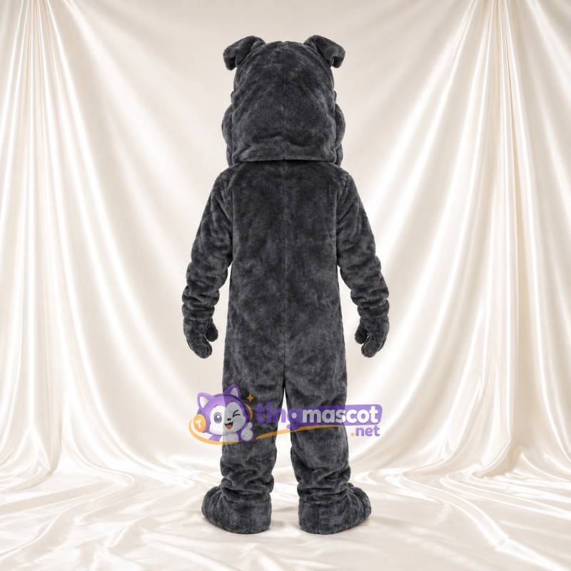 Costume de mascotte Bouledogue – anthracite – Museau (plissé); Bouche ouverte Costume de mascotte Bouledogue – anthracite – Museau (plissé); Bouche ouverte