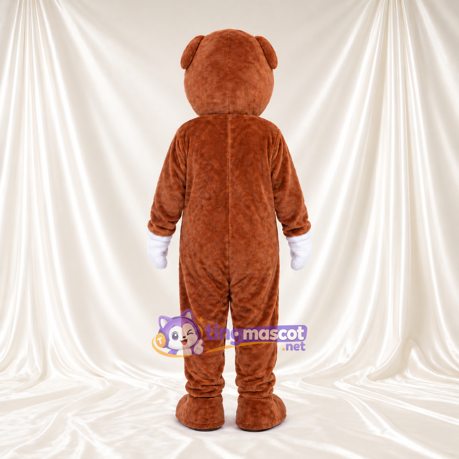 Costume de mascotte Chien – brun rouille – Torse (blanc); Coussinets (tacheté) Costume de mascotte Chien – brun rouille – Torse (blanc); Coussinets (tacheté)