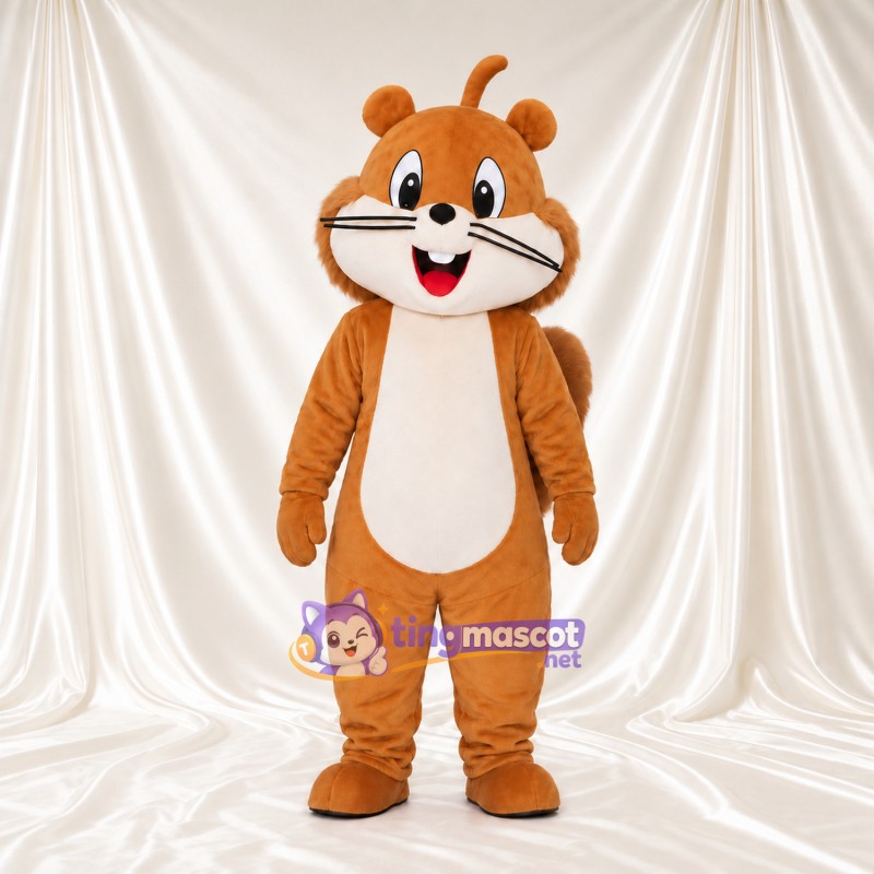 Costume de mascotte Hamster – orange – Ventre (crème); Moustaches (long) Costume de mascotte Hamster – orange – Ventre (crème); Moustaches (long)